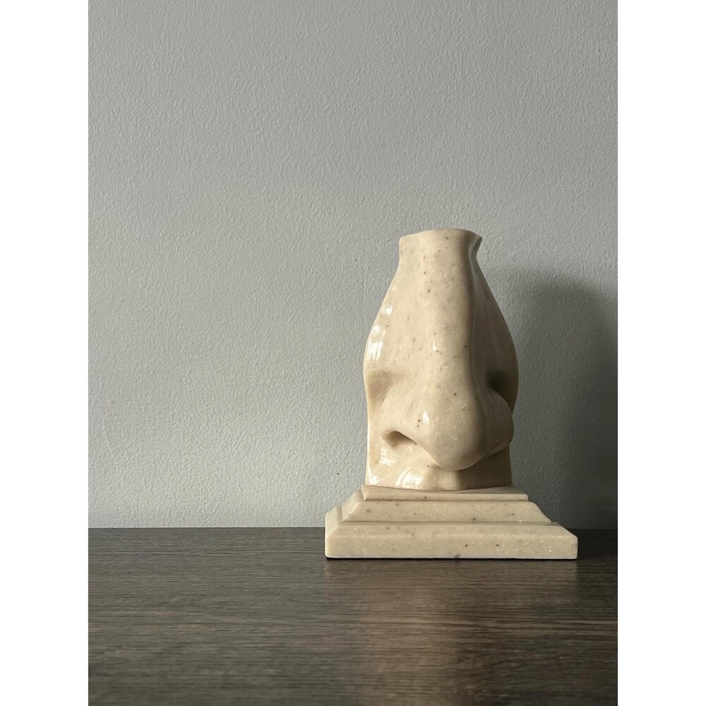 Vintage Resin Nose Bookend: Davids Nose Inspired Sculpture